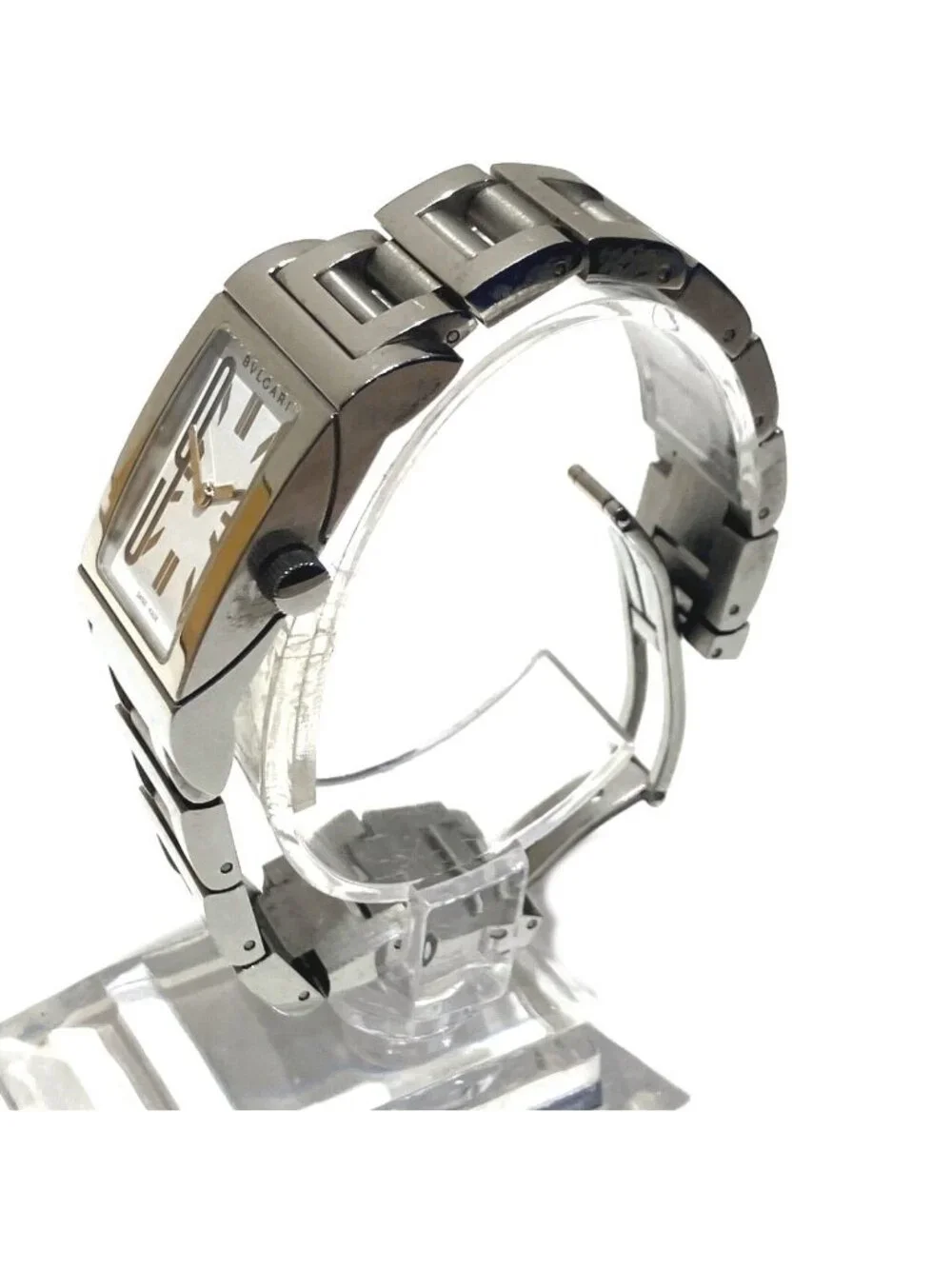 Bvlgari Rettangolo Watch SS Quartz White Dial